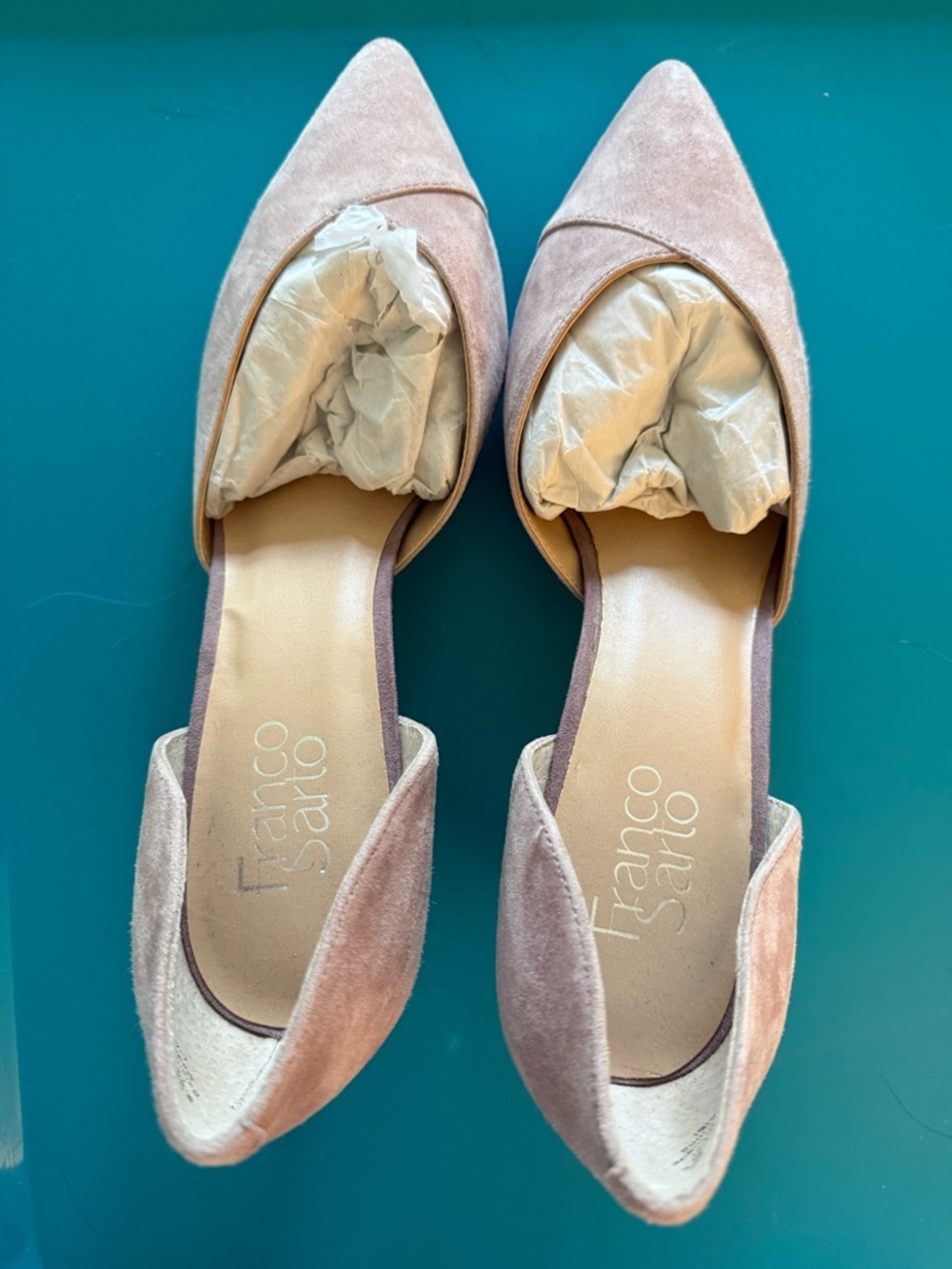 Brand New Franco Sarto Blush Suede D'Orsay Pointed Toe Heels - Picture 5 of 8